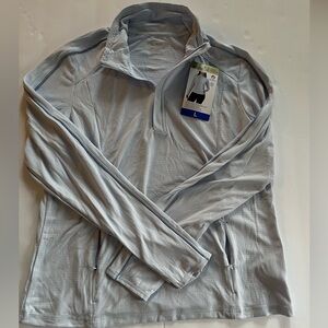 Mondetta Women's Sky Blue 1/4 zip Long Sleeve Top